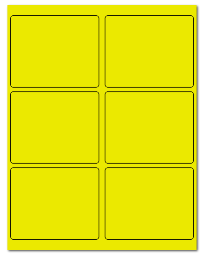 4" X 3.25" Fluorescent Yellow Sheets