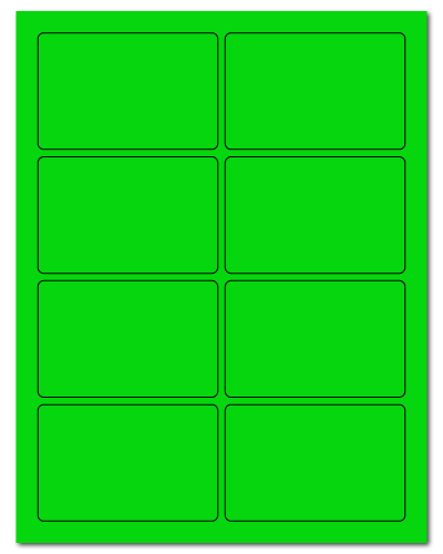 3.75" X 2.438" Fluorescent Green Sheets
