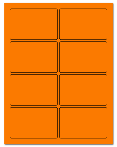 3.75" X 2.438" Fluorescent Orange Sheets