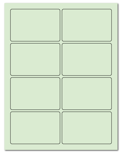 3.75" X 2.438" Pastel Green Sheets