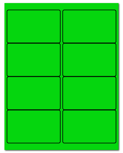 4" X 2.5" Fluorescent Green Sheets