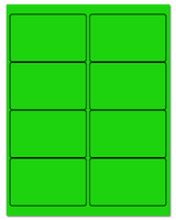 4" X 2.5" Fluorescent Green Sheets