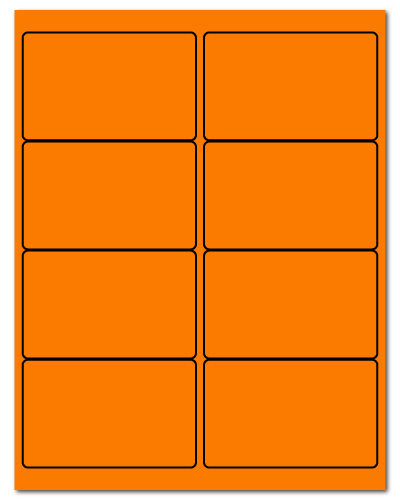 4" X 2.5" Fluorescent Orange Sheets