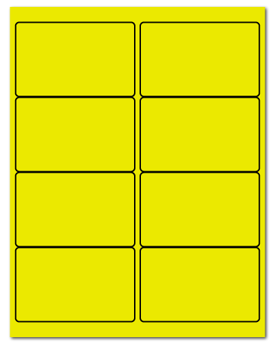 4" X 2.5" Fluorescent Yellow Sheets