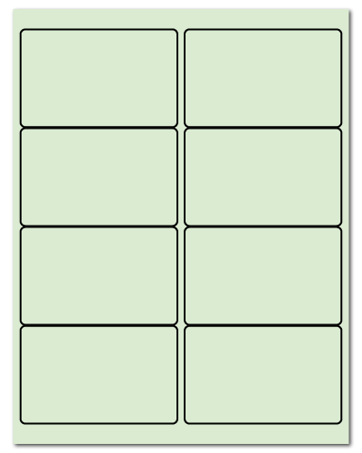 4" X 2.5" Pastel Green Sheets