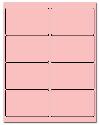 4 x 2.5 Pastel Pink, 8 up, 100 Sheets