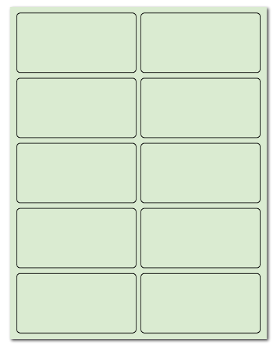 4" X 2" Pastel Green Sheets