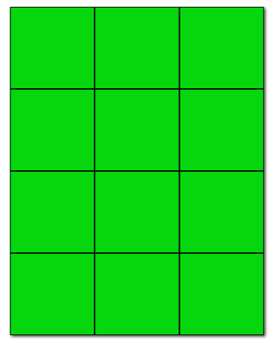 2.83" X 2.75" Fluorescent Green Sheets