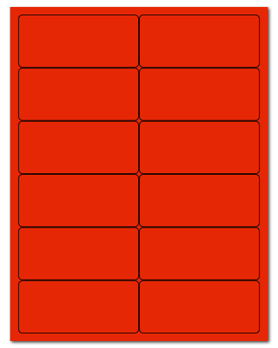 4" X 1.75" Fluorescent Red Sheets