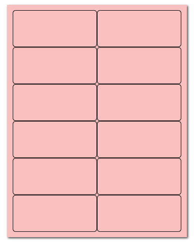 4 x 1.75 Pastel Pink, 12 up, 100 Sheets