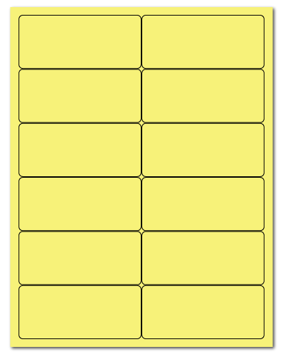 4 x 1.75 Pastel Yellow, 12 up, 100 Sheets
