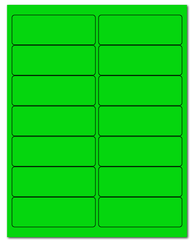 4" X 1.4375" Fluorescent Green Sheets