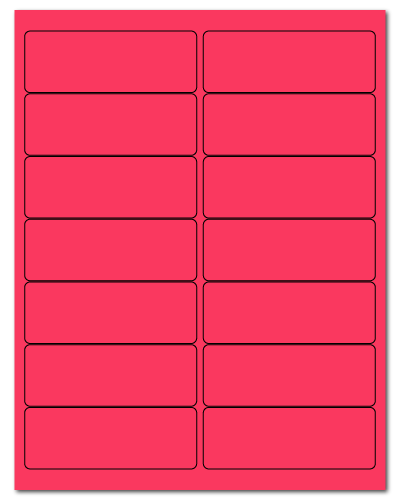 4" X 1.4375" Fluorescent Pink Sheets