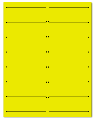 4" X 1.4375" Fluorescent Yellow Sheets