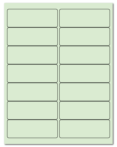 4 x 1.4375 Pastel Green, 14 up, 500 Sheets