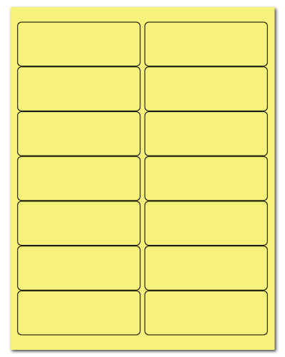 4 x 1.4375 Pastel Yellow, 14 up, 100 Sheets