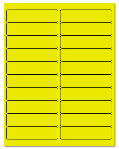 4 x 1 Fluorescent Yellow, 20 up, 100 Sheets