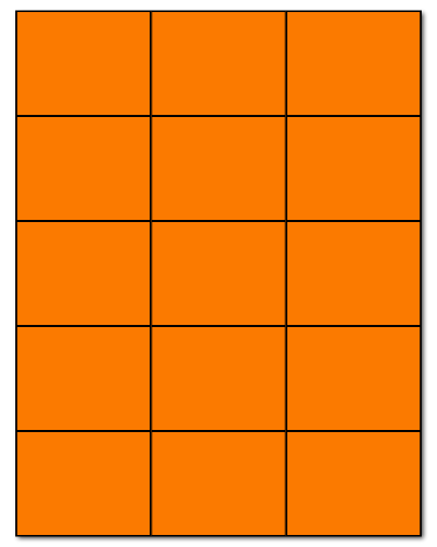 2.83 x 2.2 Fluorescent Orange, 15 up, 500 Sheets