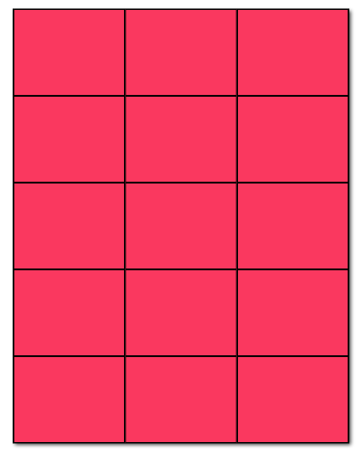 2.83 x 2.2 Fluorescent Pink, 15 up, 100 Sheets
