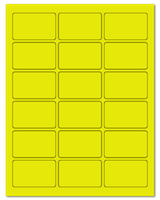 2.5" X 1.563" Fluorescent Yellow Sheets