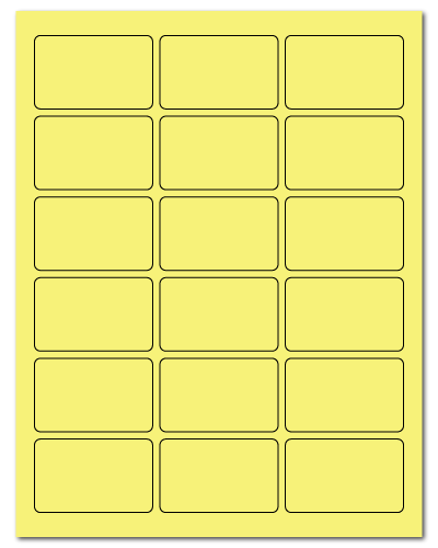 2.5 x 1.563 Pastel Yellow, 18 up, 500 Sheets
