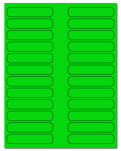 3.5" X 0.75" Fluorescent Green Sheets
