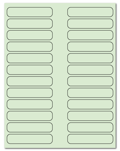 3.5" X 0.75" Pastel Green Sheets