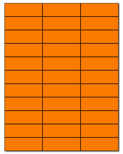 2.83 x 1.33 Fluorescent Orange, 33 up, 100 Sheets