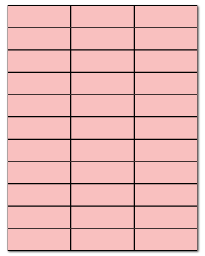 2.83" X 1" Pastel Pink Sheets