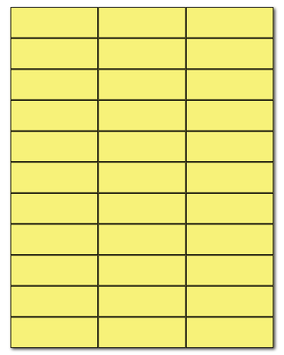 2.83 x 1.33 Pastel Yellow, 33 up, 500 Sheets