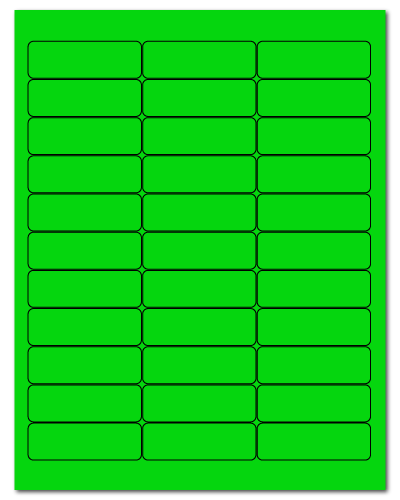 2.625" X 0.875" Fluorescent Green Sheets