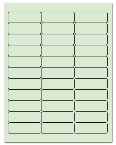 2.625" X 0.875" Pastel Green Sheets
