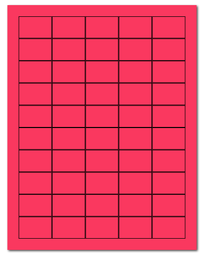 1.5 x 1 Fluorescent Pink, 50 up, 500 Sheets