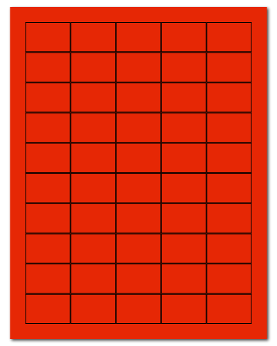 1.5" X 1" Fluorescent Red Sheets