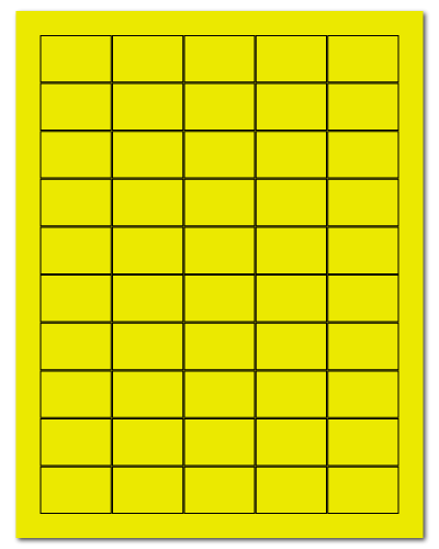 1.5 x 1 Fluorescent Yellow, 50 up, 500 Sheets