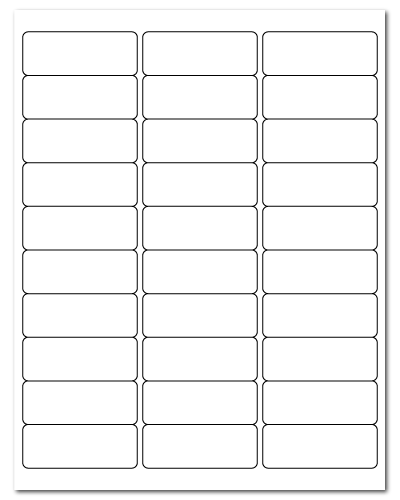 2.625 x 1 Piggyback White Matte , 30 up, 100 Sheets