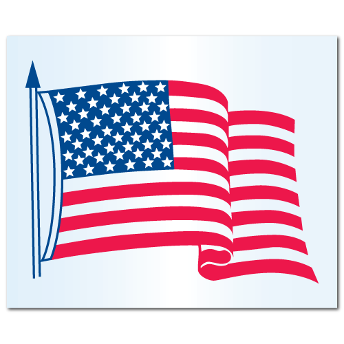 4.25" x 3.5" Static Cling American Flag Stickers