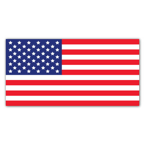 7.5 x 3.75 American Flag Rectangle Stickers