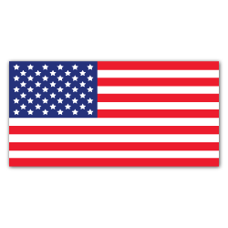 7.5 x 3.75 American Flag Rectangles Stickers