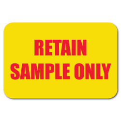 "Retain Sample Only" Circle Quality Control Stickers