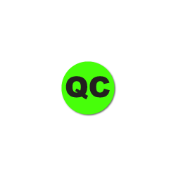 "QC" Quality Control Stickers