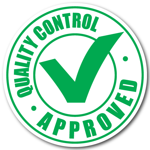 Quality Control Approved Stickers Roll of 100 Labels 1" Circles 