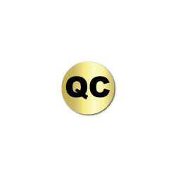 "QC" Quality Control Gold Stickers