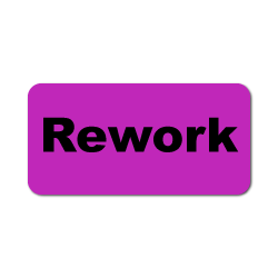 "Rework" Quality Control Stickers