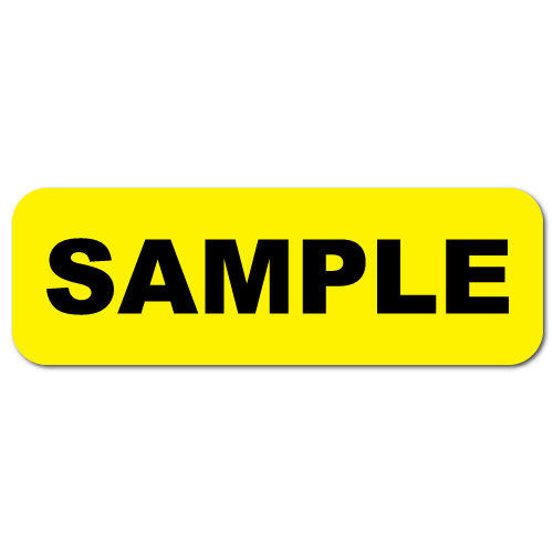 SAMPLE, Quality Control Yellow Gloss Rectangle, Roll of 1,000 Stickers