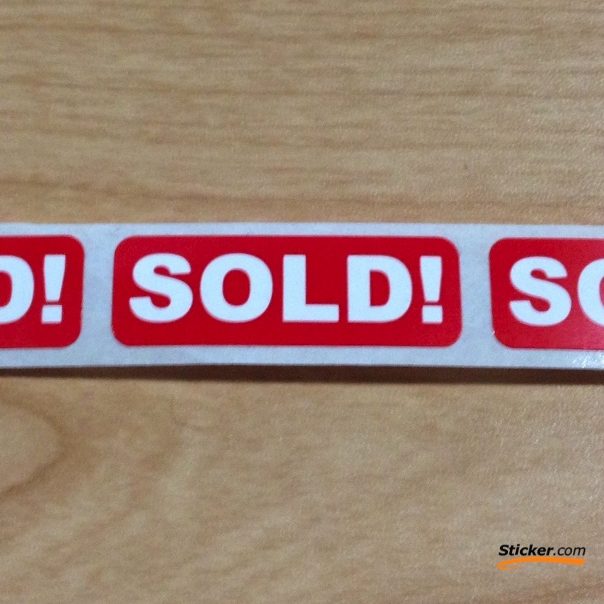 "SOLD" - 2" x 0.5" Stickers
