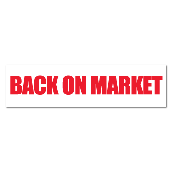 BACK ON MARKET Real Estate Sign Stickers, Pack of 50