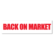 "BACK ON MARKET" Real Estate Stickers