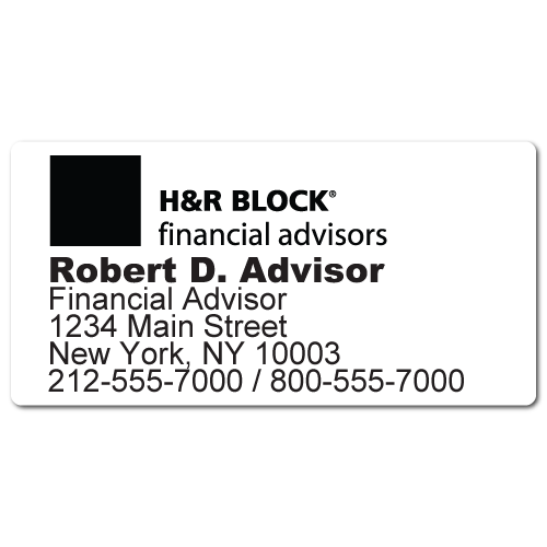 Custom Stickertape™ Labels for H&R Block Financial Advisors