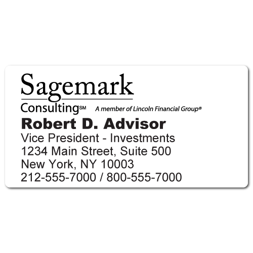 Custom Stickertape™ Labels for Sagemark Consulting
